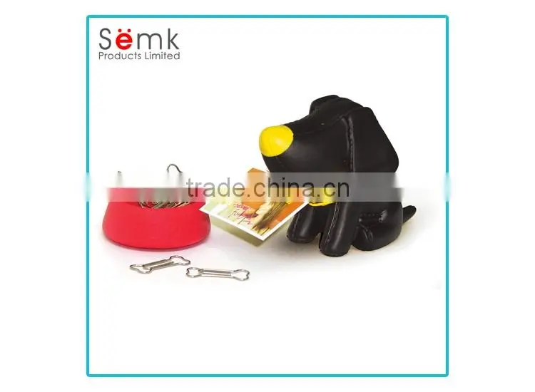 Hot sale plastic customized shape cute dog magnetic paper clip holder