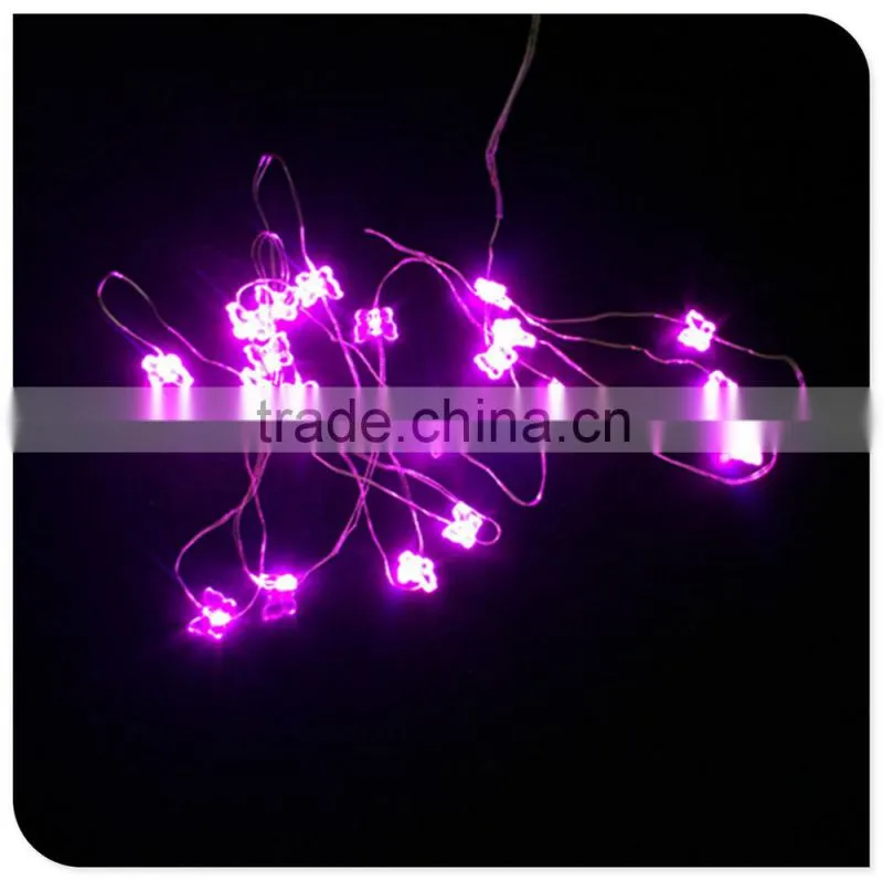 purple color small butteryfly copper wire battery operated led lights