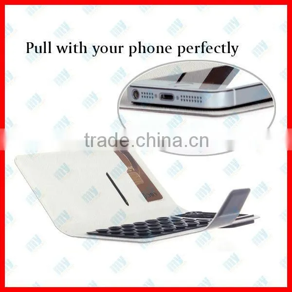 Wholesale Fashion Folio Wallet PU Leather Case With Sucker Inside Cover For Samsung Galaxy SIIII S4 i9500, Mix Color