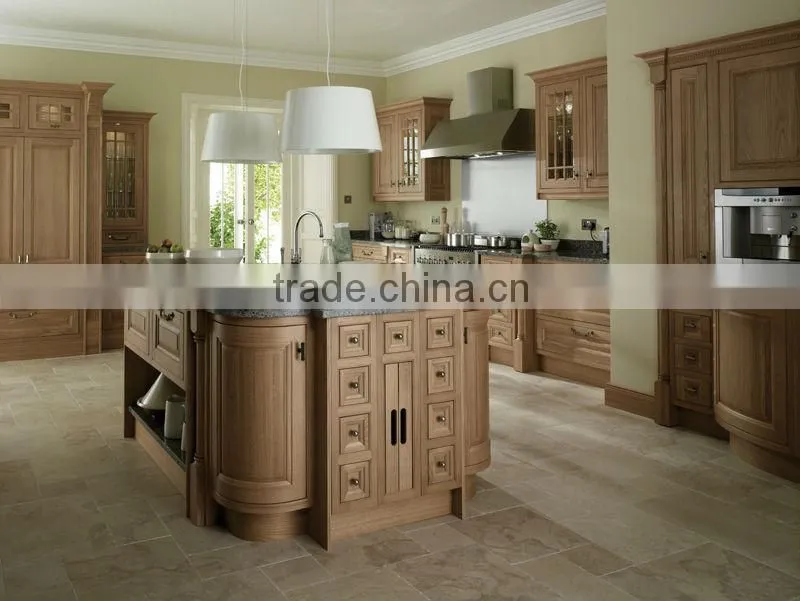 Candany American style traditional solid wood kitchen cabinet design, colored glass kitchen cabinet doors