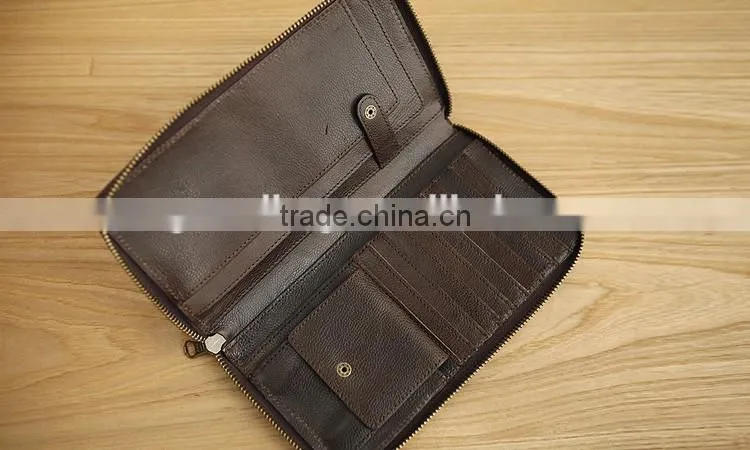 vintage style cowhide leather cell phone case wallet men clutch wallet with phone holder