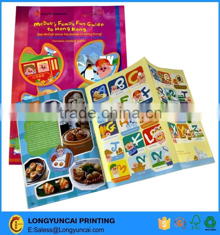 Customized children soft cover perfect binding sticker book