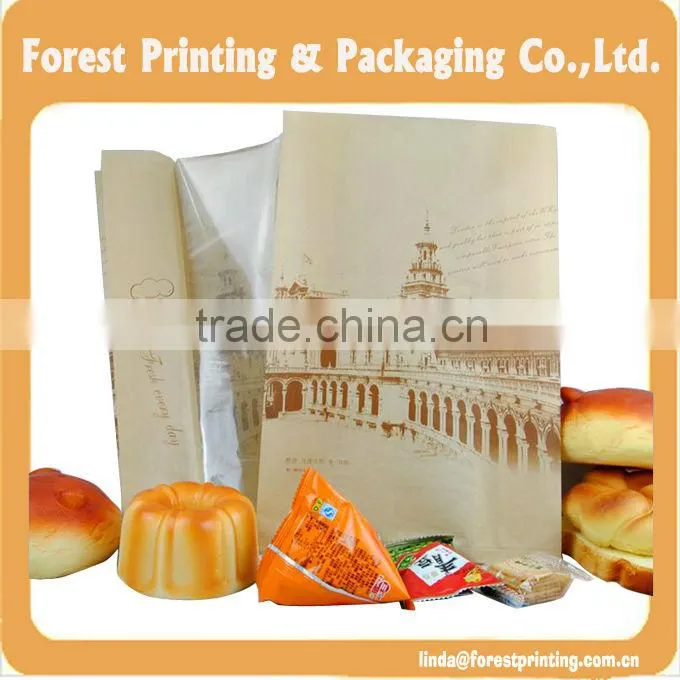 customer paper bag Biodegradable Printed Brown Paper food Bag