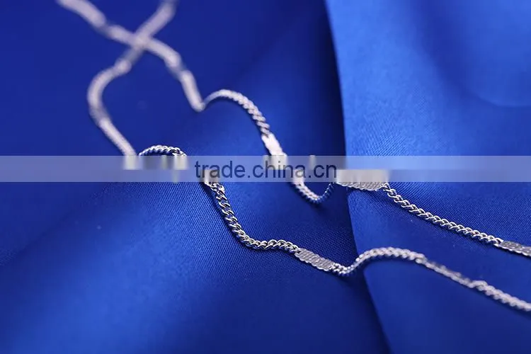 fashion jewelry rhodium plated cheap mesh chain necklace