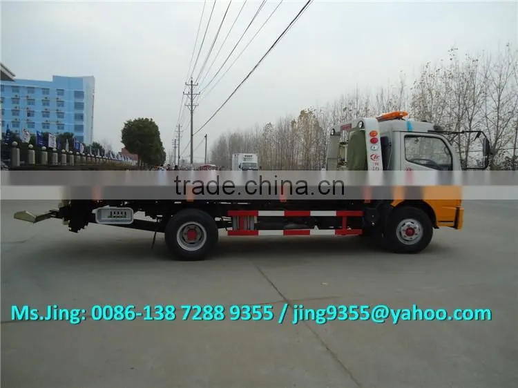 KPT C390 wrecker tow truck 140HP, one drive two flatbed wrecker truck with 5.6m tablet