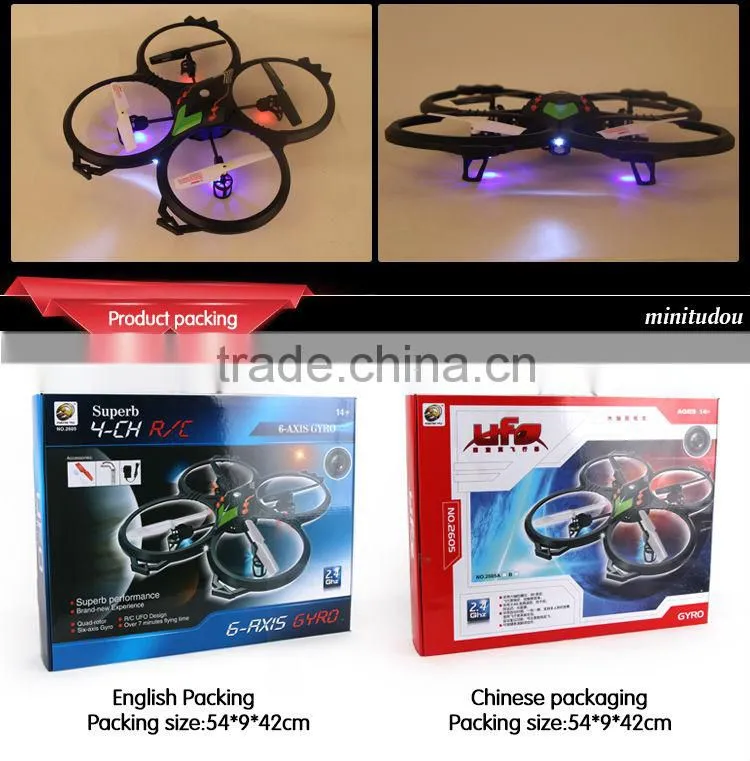 New Arrived model aircraft 2.4G 6 Axis 4 Channel RC quadrocopter with lights UFO RC drone with desirable camera
