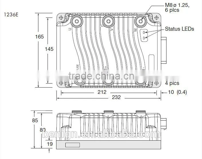 Curtis AC Motor Controller Model 1236E Series for medium to large material handling vehicles New Motor Controller