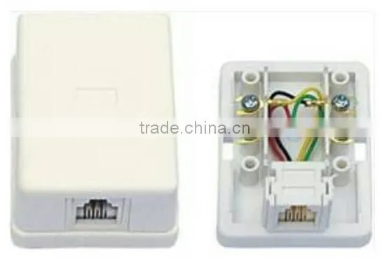single port rj11White surface mount box,surface mounting rj11 box