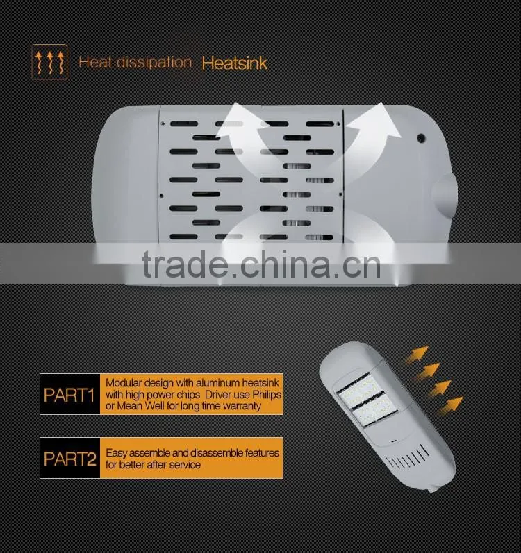 ce rohs approved CCT 5000-5500K led street light fixture with 8-10 meters light pole