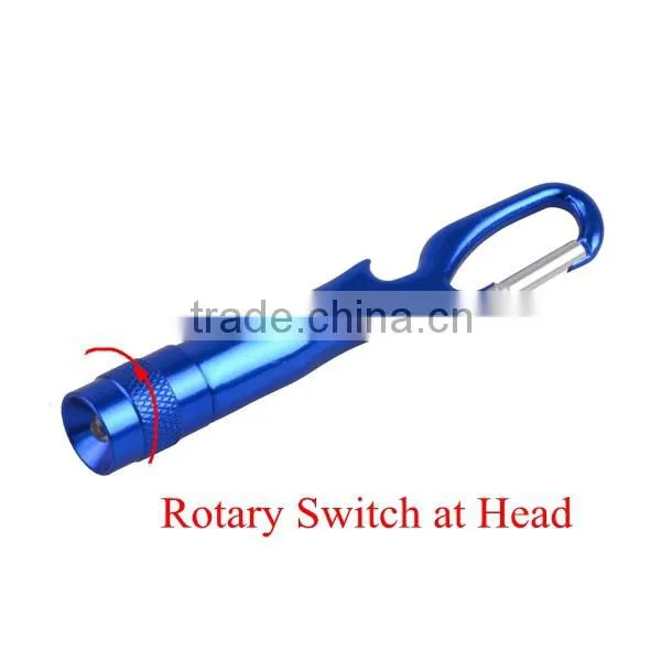 Bottle Beer Opener Keychain Light LED Emergency Mini Flashlight With Carabiner
