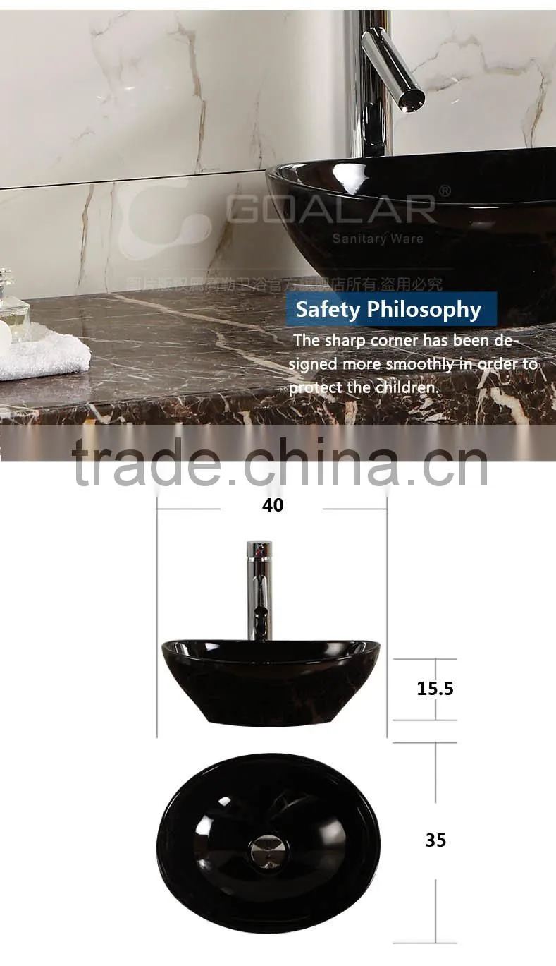 Attractive Black Color Bathroom Ceramic Art Basin