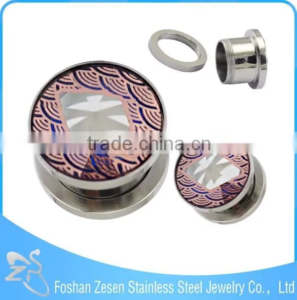 Hot Fashion Surgical Steel Pyrex Ear Plug Glass Body Ear Piercing Jewelry