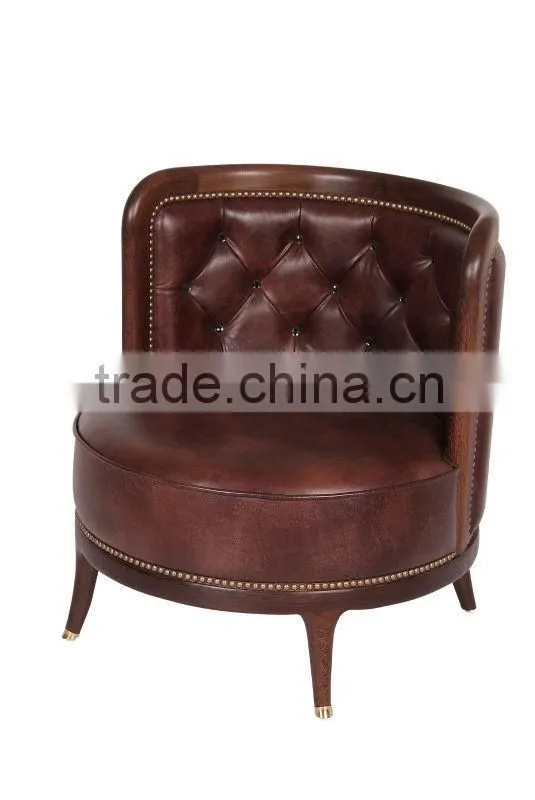 Modern Style teak solid wood sofa designs with leather set