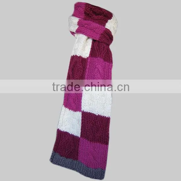 2014 fashion female gender acrylic knitting handmade hat and scarf