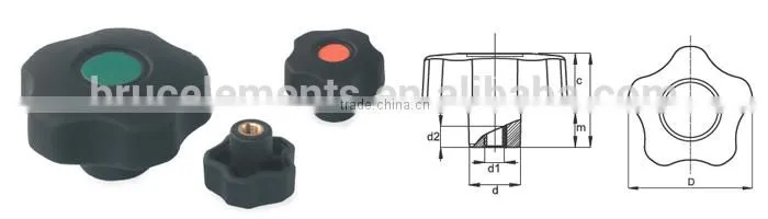 Soft Touch Five-Star Plastic Knobs BK38.0012