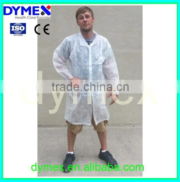 Disposable medical white chemistry lab coat
