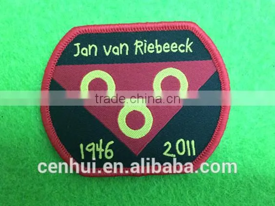 Custom high-density, locking stitch, different kinds of logo woven patches