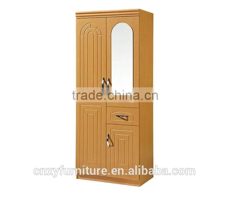 Apartment/dormitory saving space simple design cheap wooden 2 door almirah cabinet