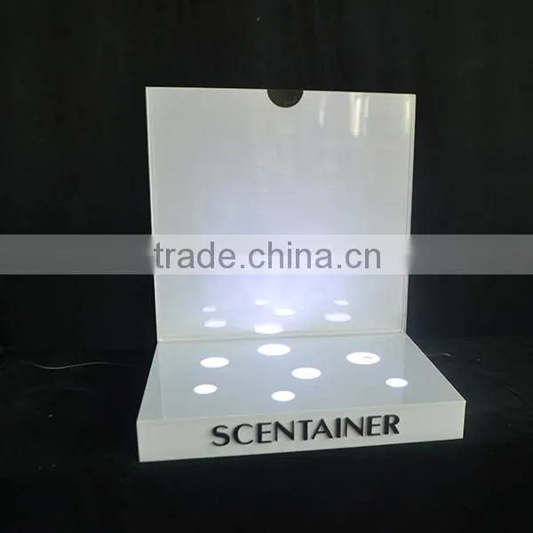 Customized white cosmetic display with led