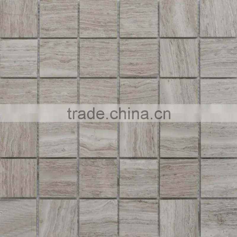 Hight Quality Honed Timber White Marble Square Mosaic Tiles