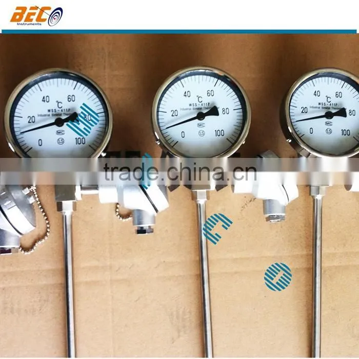 (WSSP-411) 100mm large diameter single needle type all sus bottom thread connection remote wireless thermometer