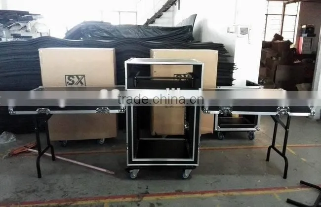 12U flight case shockproof rack case with stand table