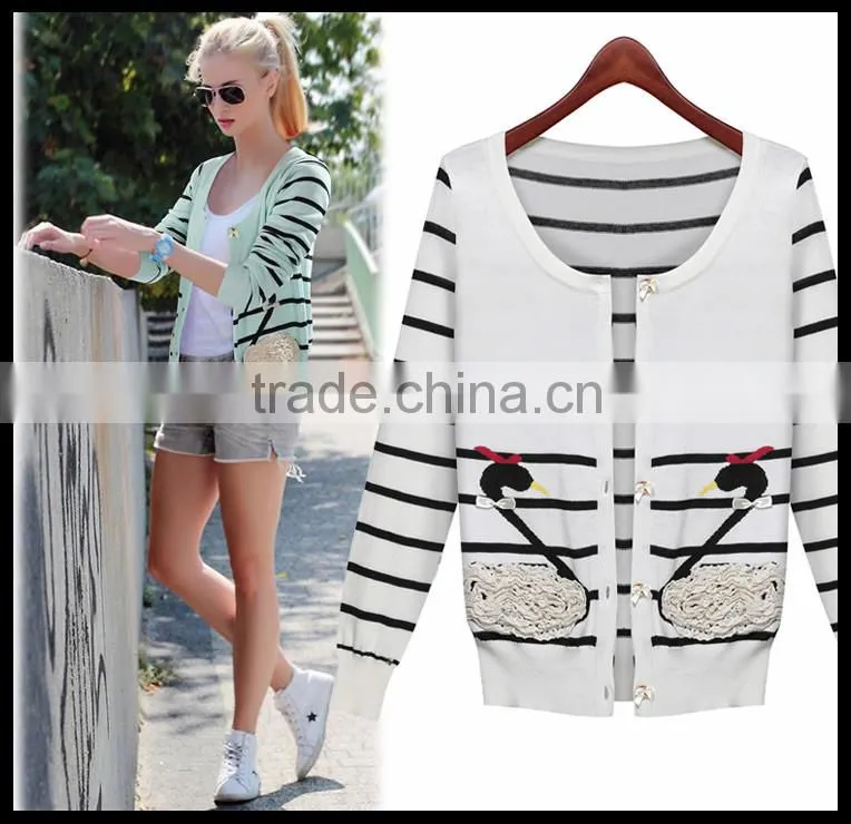 Alibaba China Fashion Top Quality Cartoon Design Girls cardigan sweater knitting bowknot pattern