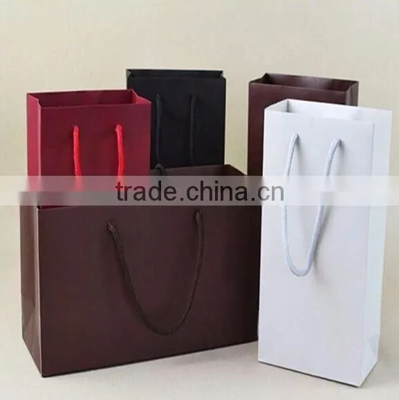 High quality exquisite wine paper packaging bag/kraft paper bag for wine