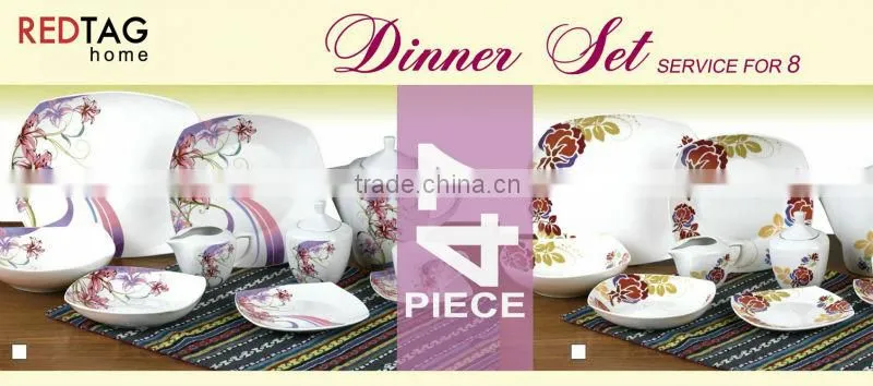 china wholesale latest dress designs47 pcs decal porcelain dinnerware set