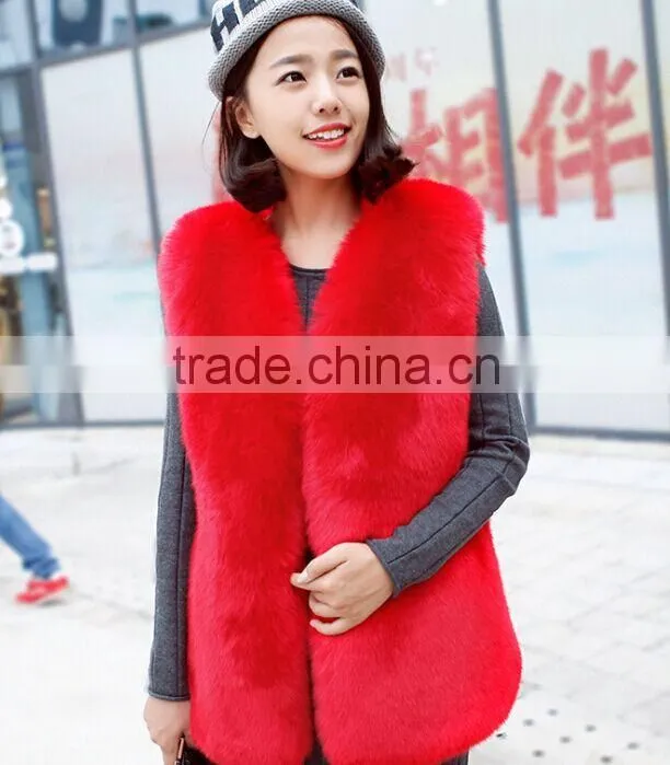 QYQX-001 High quality blue fox fur vest
