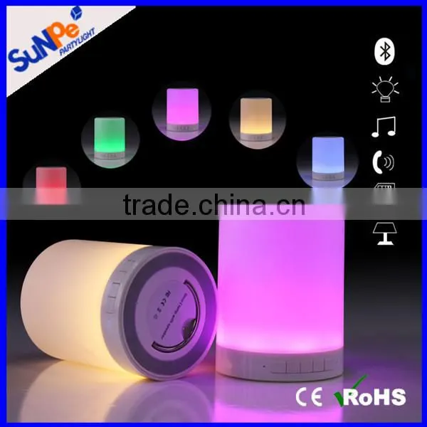 Round/Cylinder 2016 Hot Sale Product RoHs Mini Bluetooth Speaker with subwoofer and Light