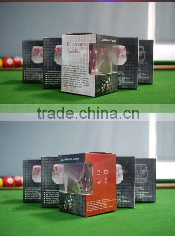 Handfree Stereo Bluetooth Colorful LED Liquid Speaker Support TF Card