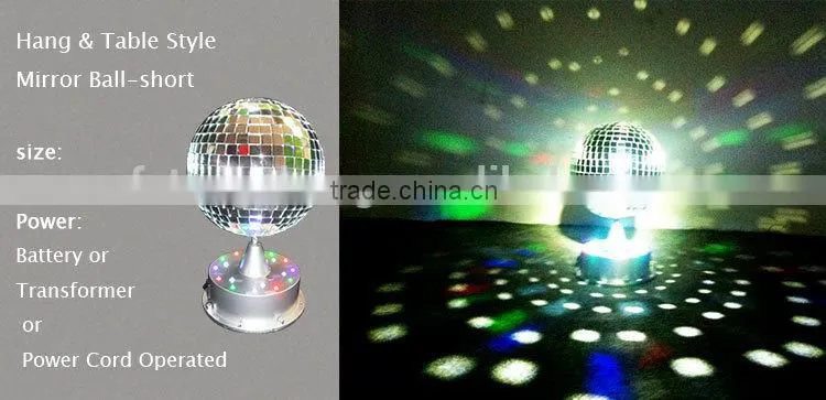 LED rotating table style mirror ball