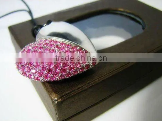 metal crystal heart USB Flash Memory Pen Drive Stick