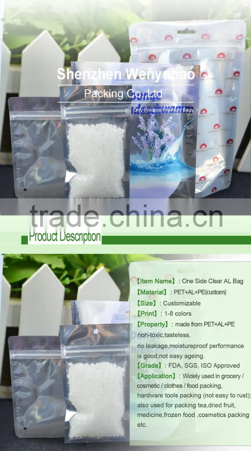 3 layers lamination aluminum high quality printing bag with custom style / aluminum foil packing bag with clear window