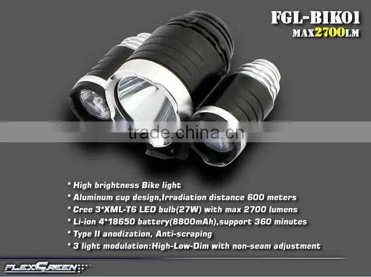 18650 battery xml T6 LED rechargeable bike torch