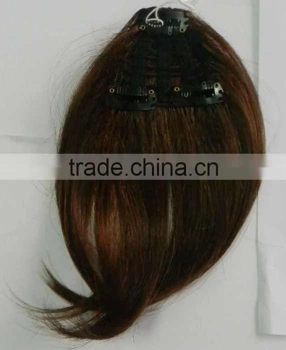 heat resistant fiber clip in natural hair bangs