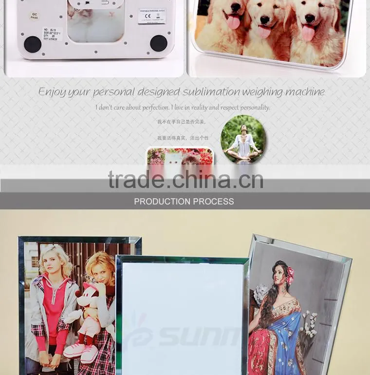 Sunmeta factory directly blank sublimation glass photo frame Electronic scales BL-19