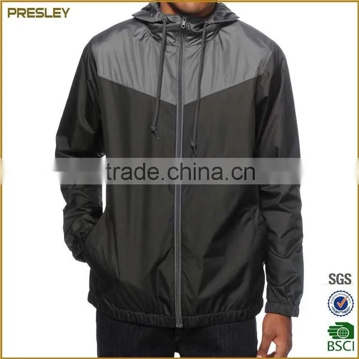 custom waterproof nylon polyester windbreaker jacket with your own logo label for promotion