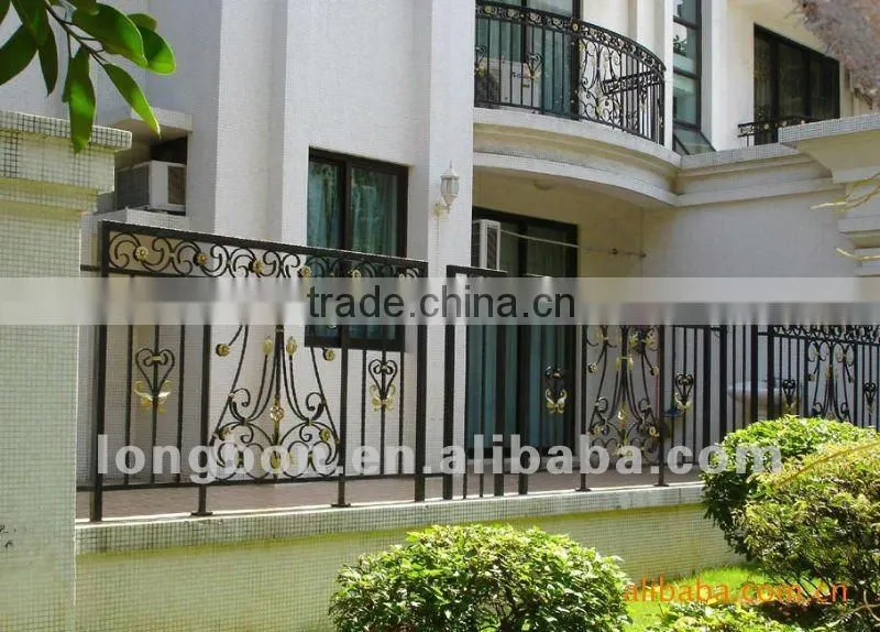 Top-selling hand forging wrought iron balcony handrail
