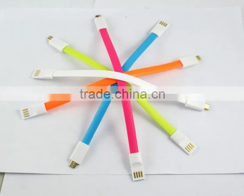 Gift accessories univesal flat short Micro magnetic cable USB charging Sync Cable