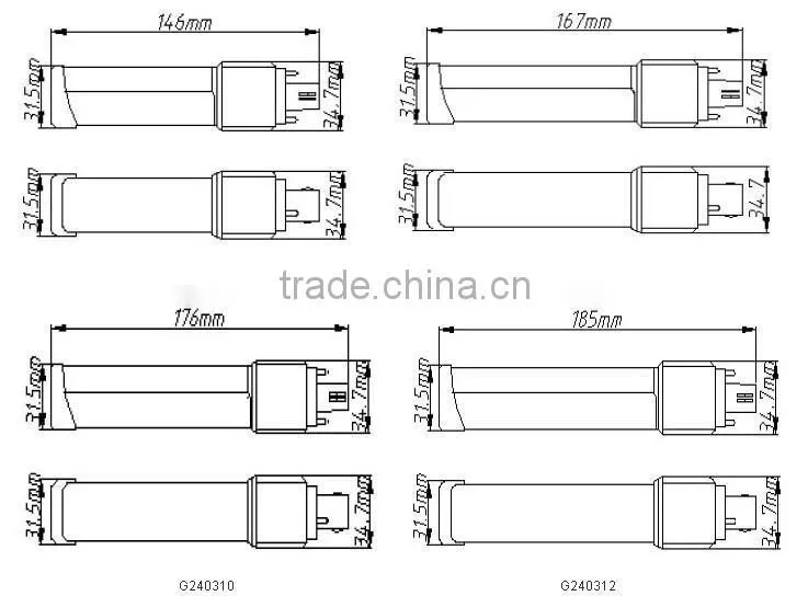 2014 new designg 24 led plug in tube 10W