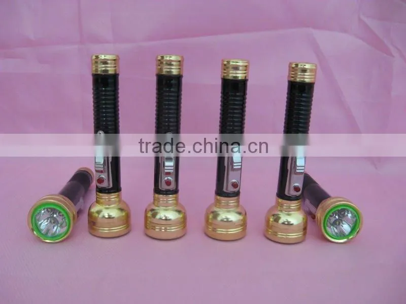 Metal mini led torch black body glod-plated flashlight
