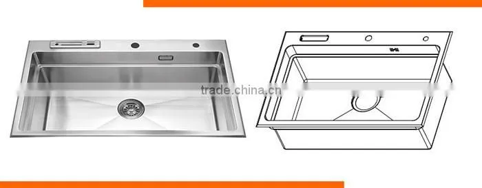 Durable Stainless Steel 304 Single Bowl Overmount Kitchen Sink