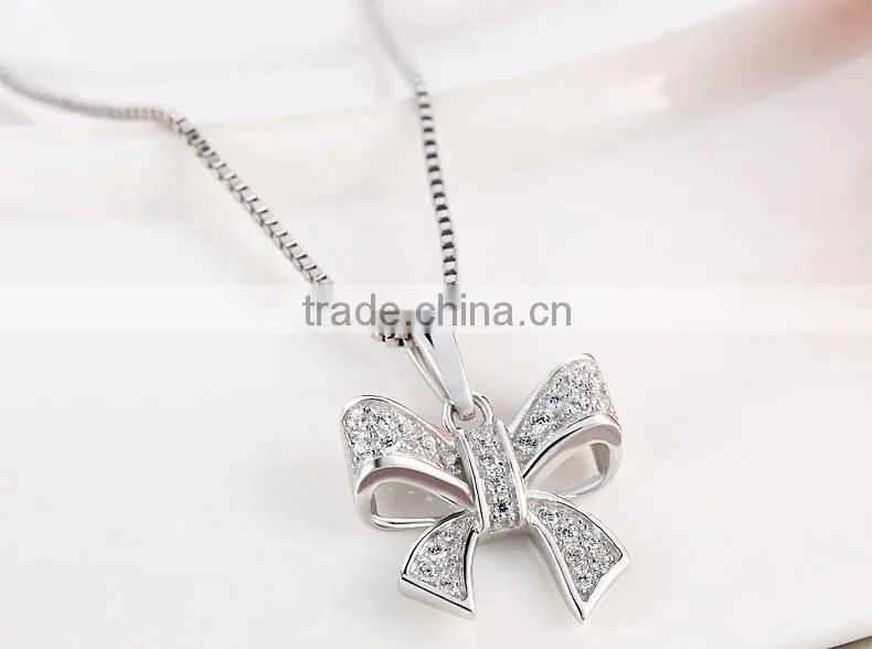 Bowknot Design CZ Charm Women Rhinestion Fashion Pendant