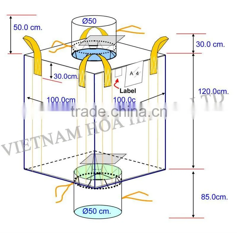 1000kg container bag, jumbo bag, ton bag, super bag, 1 ton FIBC bulk bag, super bag vietnam, container sacks