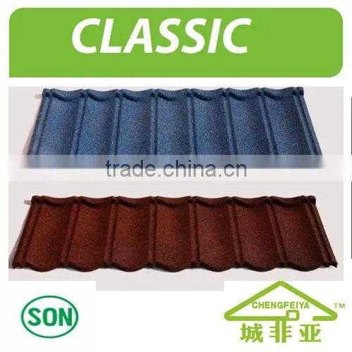 Colorful Stone Chip Coated Steel Roof Tile