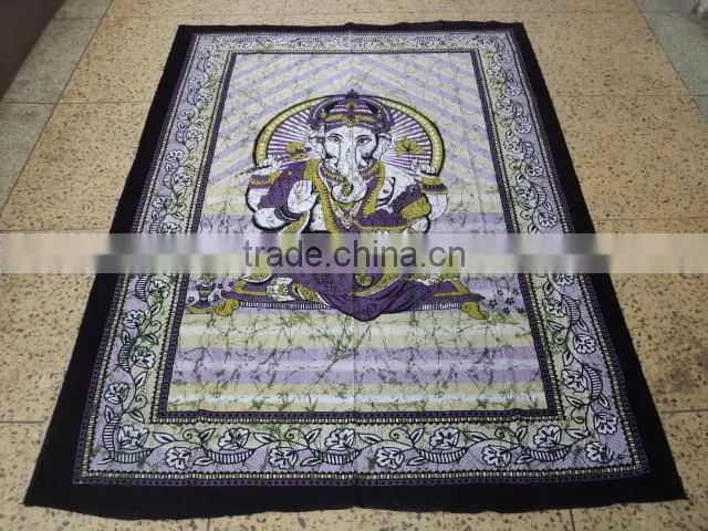 multicoloured printed ganesh tapestries new from india