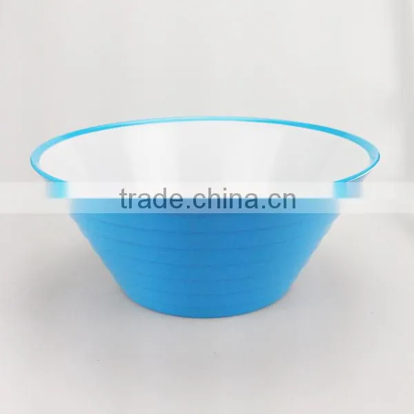 Wholesale 3 pcs two tone straight grain melamine mixing bowl set