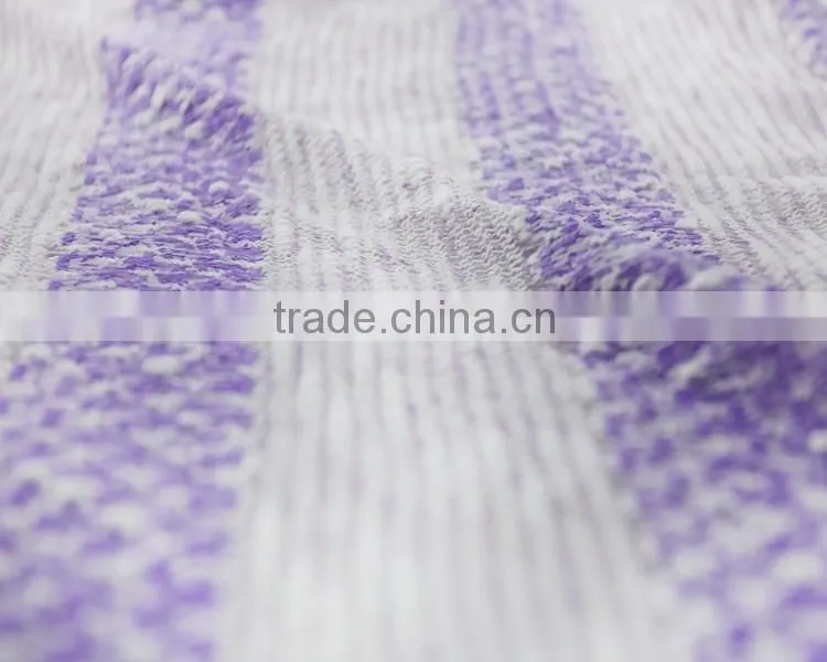 Jiufan Textile 2015 fashionable ployester slub Hacci knit fabric for garments sweater